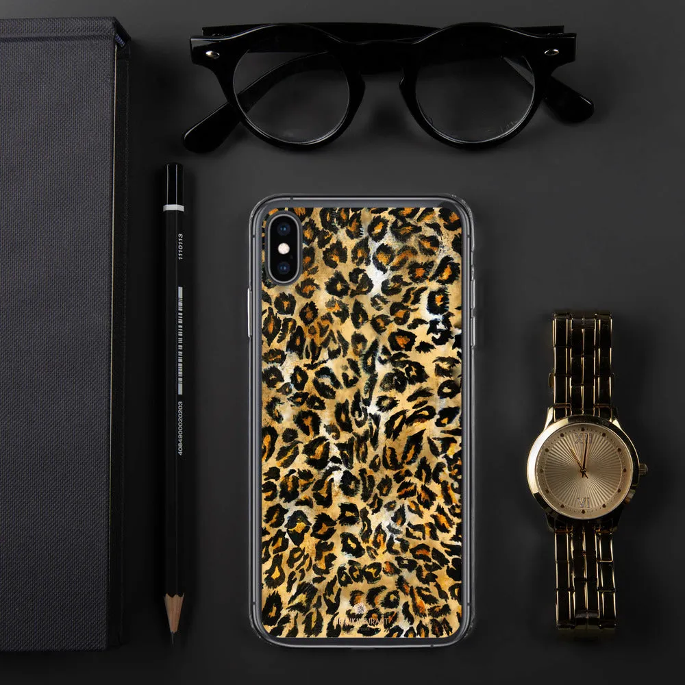 Brown Leopard Phone Case, Animal Print Tough BPA-Free Sleek iPhone Case- Printed in USA