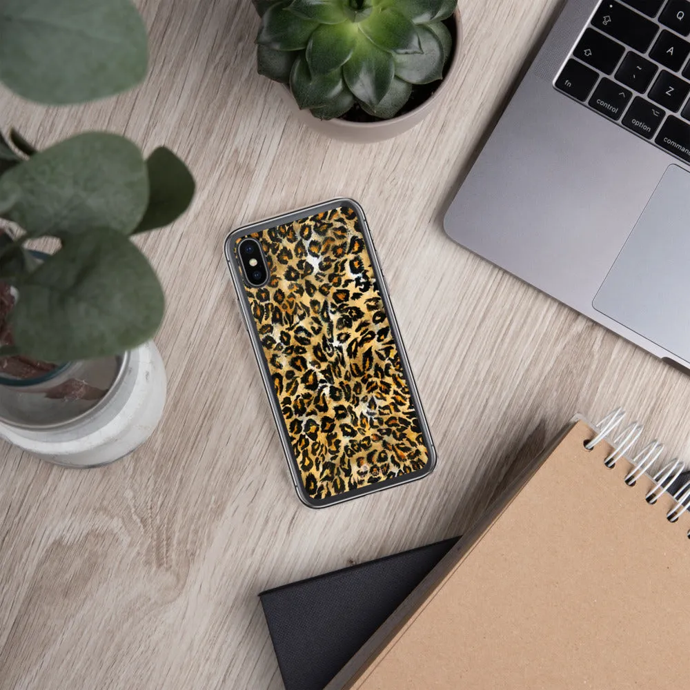 Brown Leopard Phone Case, Animal Print Tough BPA-Free Sleek iPhone Case- Printed in USA