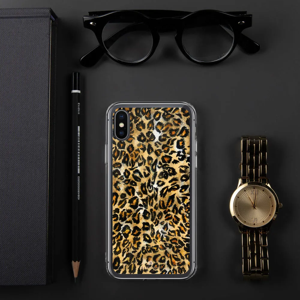 Brown Leopard Phone Case, Animal Print Tough BPA-Free Sleek iPhone Case- Printed in USA