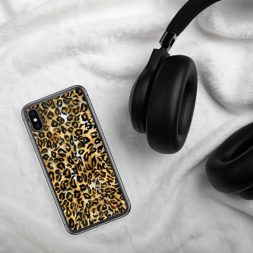 Brown Leopard Phone Case, Animal Print Tough BPA-Free Sleek iPhone Case- Printed in USA