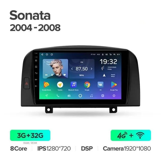 Car Dealz Premium Advanced 4G Data Model 10.2" Android 12.0 For Hyundai Sonata NF 2004 - 2008 In Dash Plus OEM Fascia