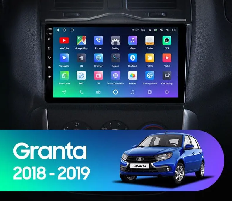 Car Dealz Premium Advanced 4G Data Model 10.2" Android 12.0 For LADA Granta Cross 2018 - 2019 In Dash Plus OEM Fascia