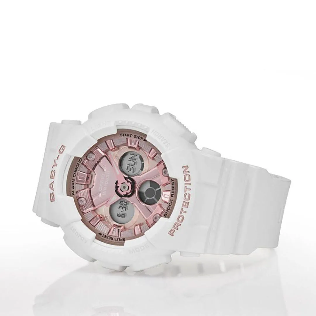 Casio Baby-G White and Pink Analog-Digital Ladies Watch BA-130-7A1DR