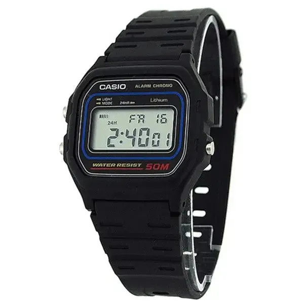 Casio Men's Casual Classic Digital Alarm Black Resin Watch W59-1V