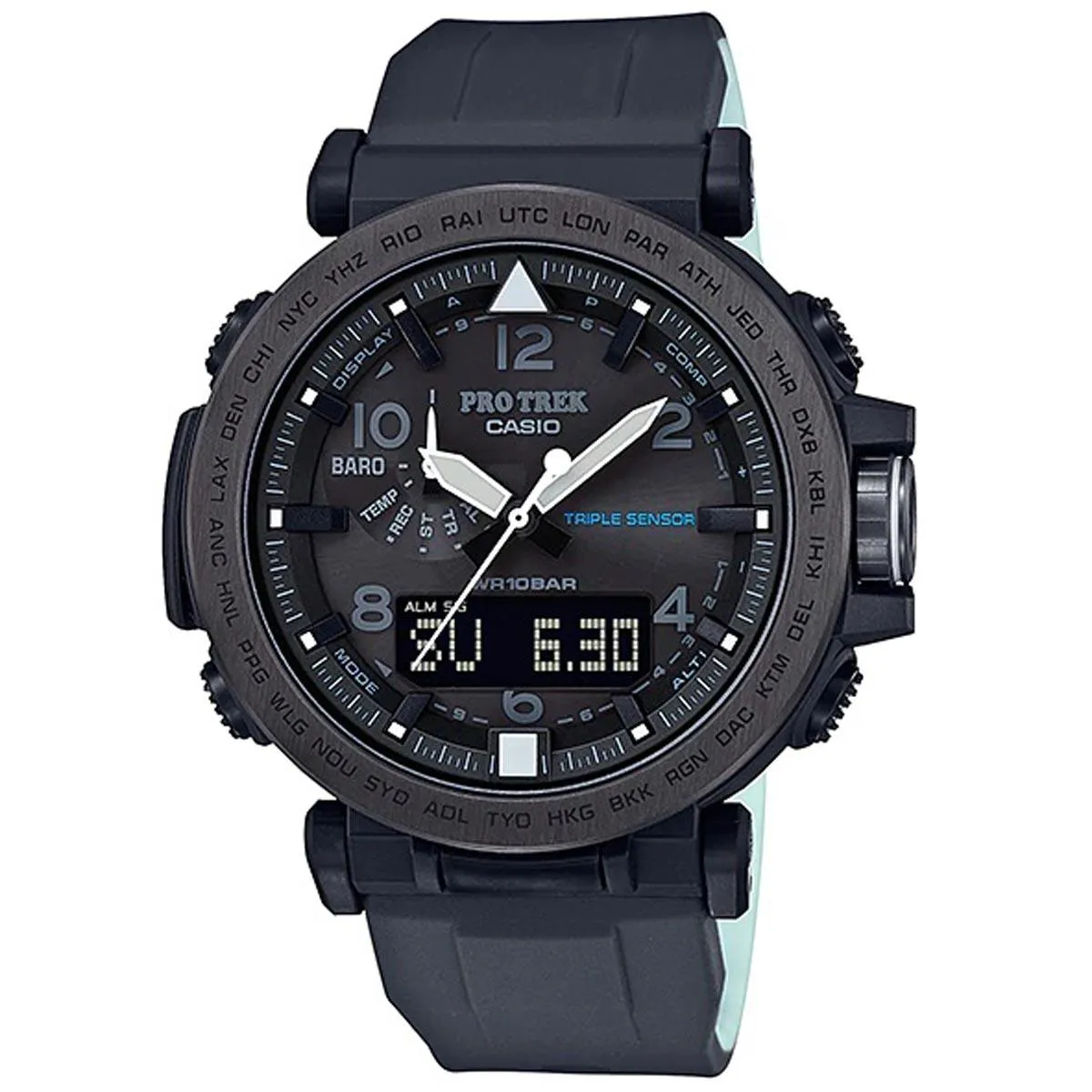 Casio Men's Quartz Watch - Pro Trek Triple Sensor Black Silicone Strap | PRG650Y-1