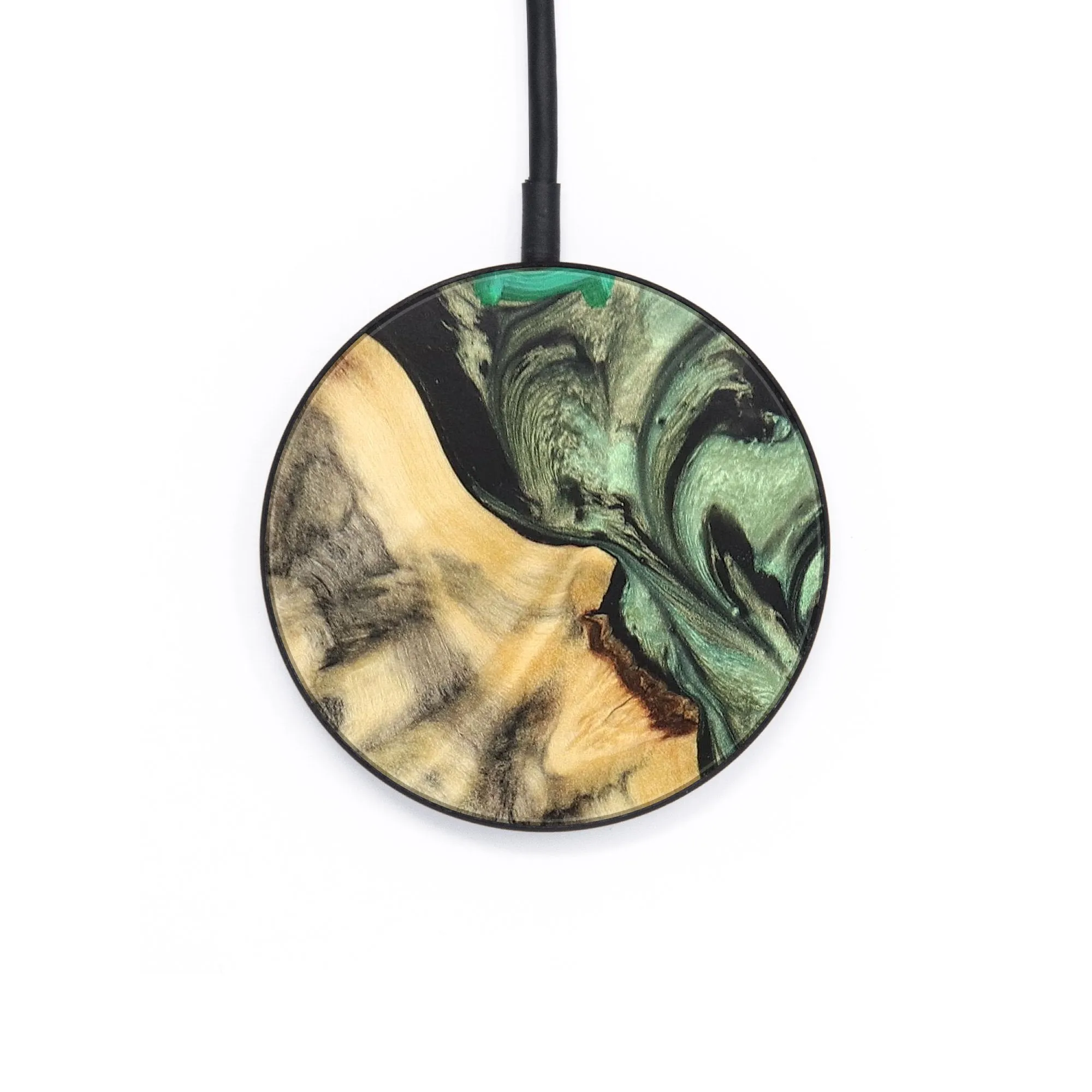 Circle Wood Resin Wireless Charger - Devonte (Green, 671759)