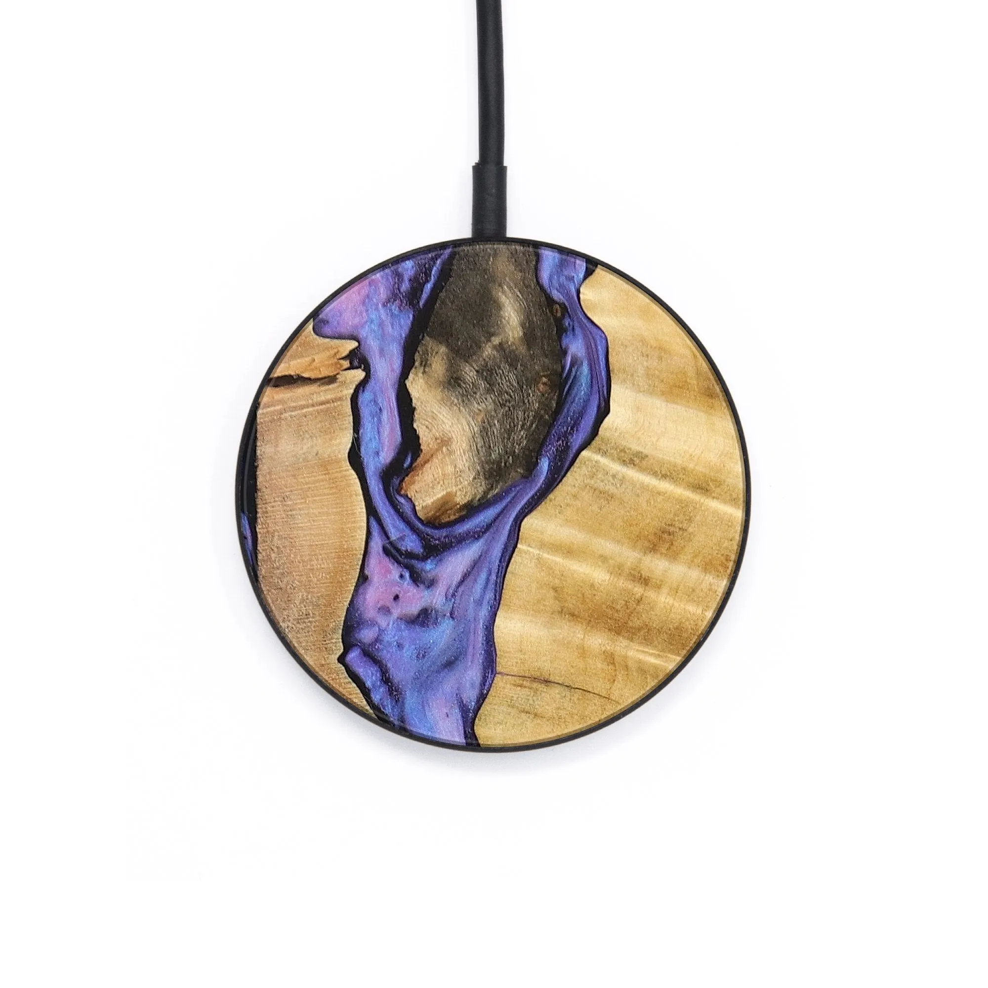 Circle Wood Resin Wireless Charger - Eddie (Mosaic, 651129)