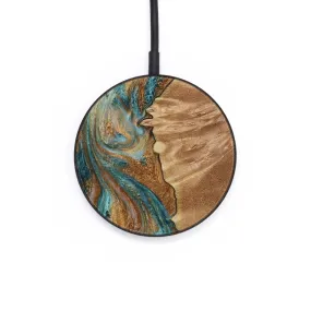 Circle Wood Wireless Charger - Delwin (Teal & Gold, 730834)