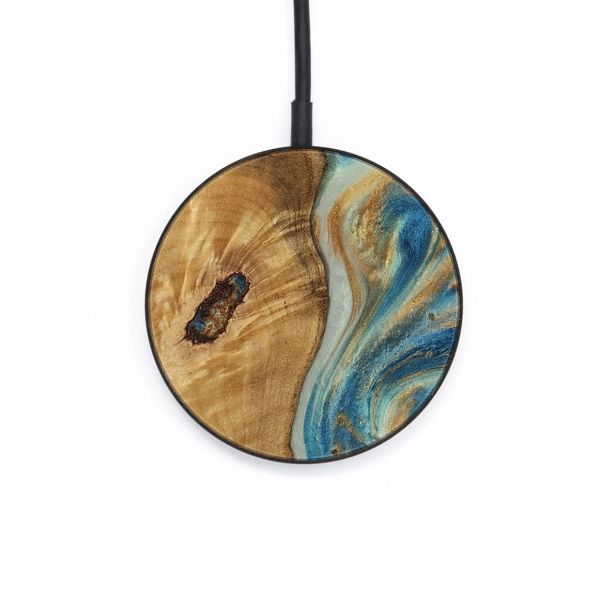 Circle Wood Wireless Charger - Tico (Teal & Gold, 730097)