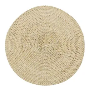 Circular Rattan Placemat Whitewash