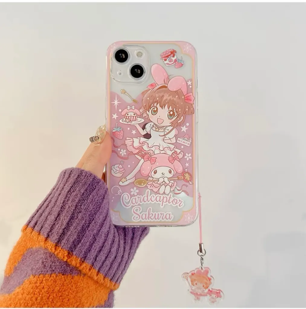 Clean Japanese Cartoon CardCaptorSakura Cafe Maid with KT MM KU CN PN iPhone Case 6 7 8 PLUS SE2 XS XR X 11 12 13 14 15 Pro Promax 12mini 13mini