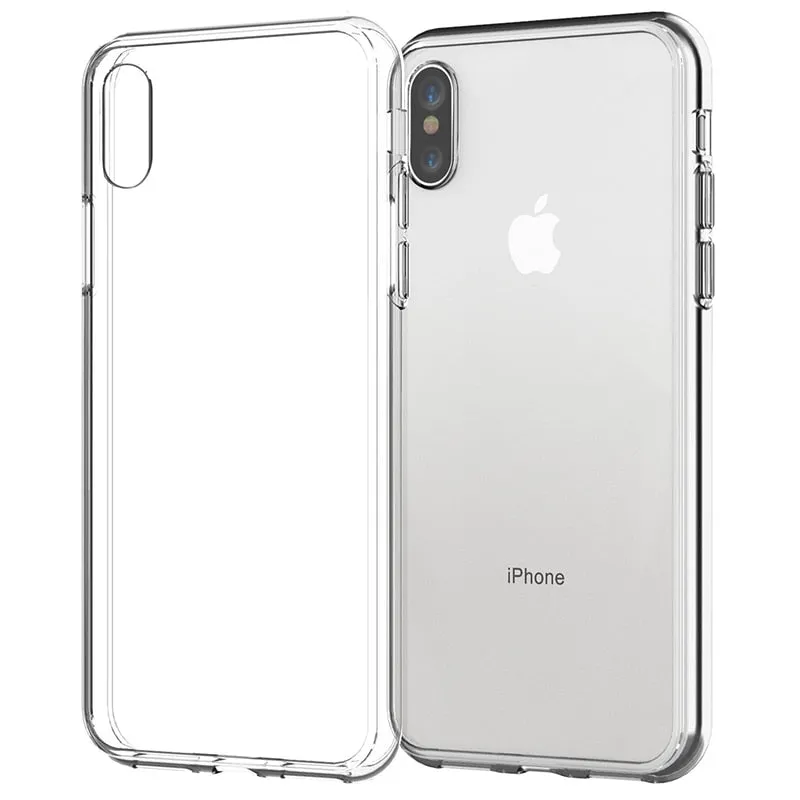 Clear Phone Case For iPhone 7 Case iPhone XR Case Silicon Soft Transparent Back Cover For iPhone 11 X XS Max 8 7 6s Plus 5S Case