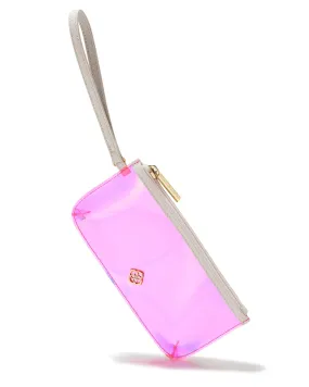 Clear Wristlet in Pink Iridescent