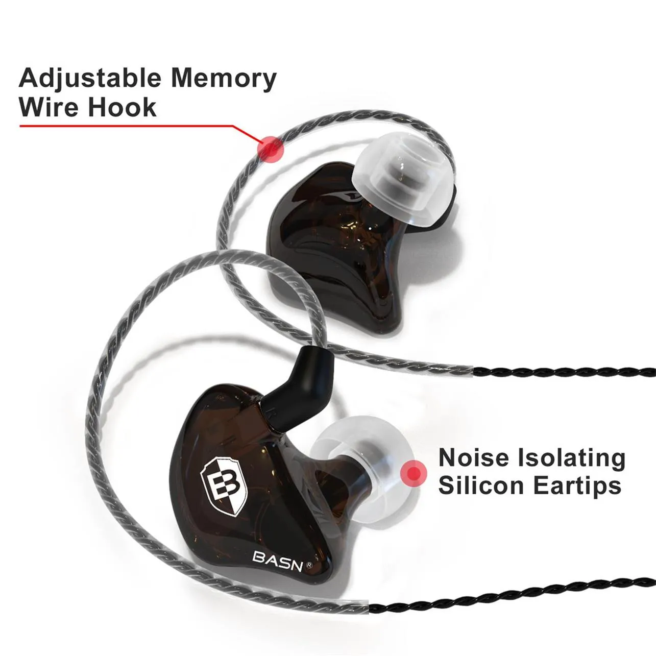 Clearance Sale-BASN Bsinger BC100 In-Ear Monitor Headphones (Brown)