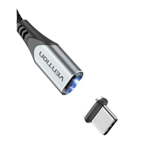 [CLEARANCE] Vention USB 2.0 A Male to 2-in-1 Micro-B & USB-C Male 3A Magnetic Cable 480Mbps (CQM) (Available in Different Lengths)