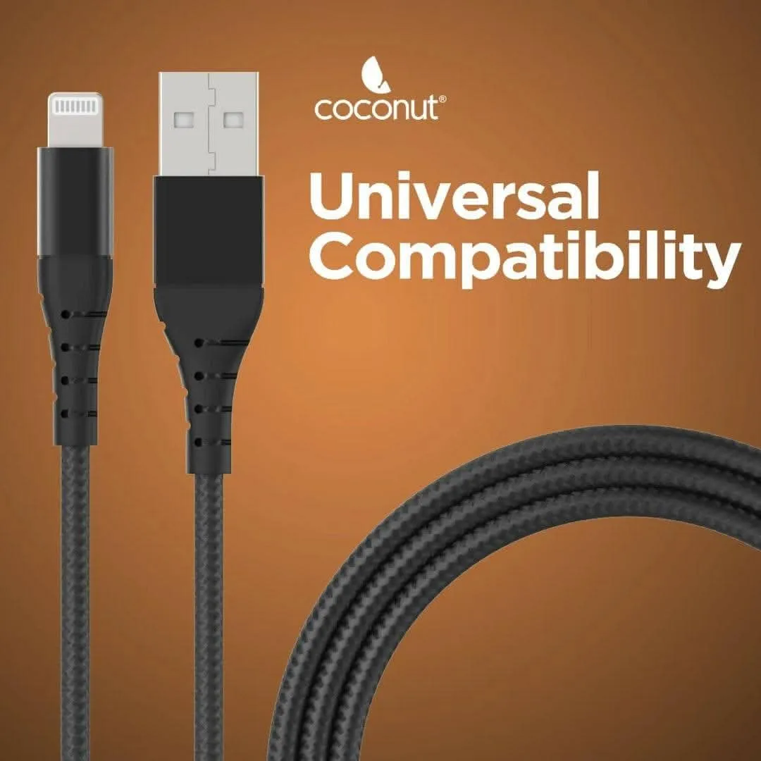 Coconut MC01 Mfi Certified USB A to Lightning Cable (Black)