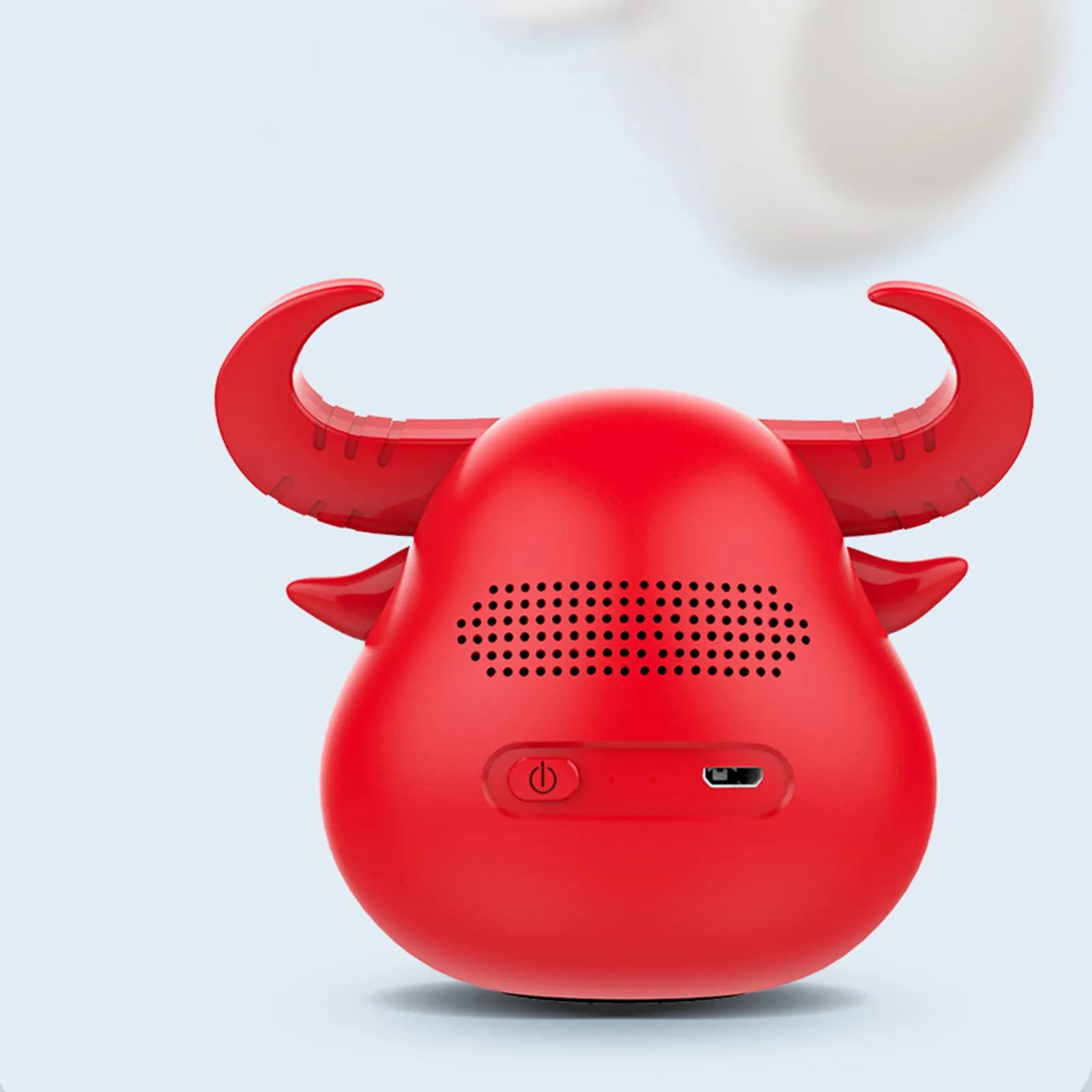 Compact Bluetooth Animal Face Speaker, 3W, Wireless, Red - Fitsmart