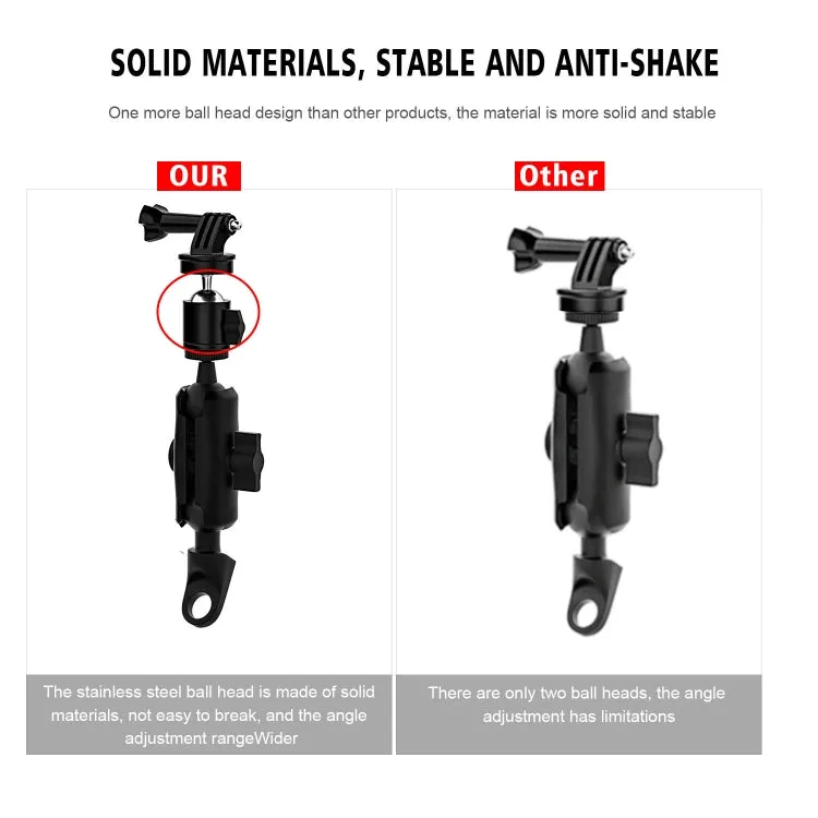 CS-1134B1 Motorcycle Bike Action Camera Recorder Mobile Phone Fixing Bracket Holder, Mirror Holder Version