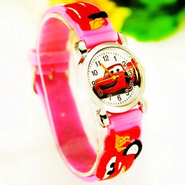 Cute Cartoon Car 3D Child Watches Cartoon Children Watch Quartz Wrist Watch Christmas Gift