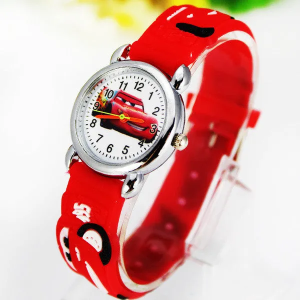 Cute Cartoon Car 3D Child Watches Cartoon Children Watch Quartz Wrist Watch Christmas Gift