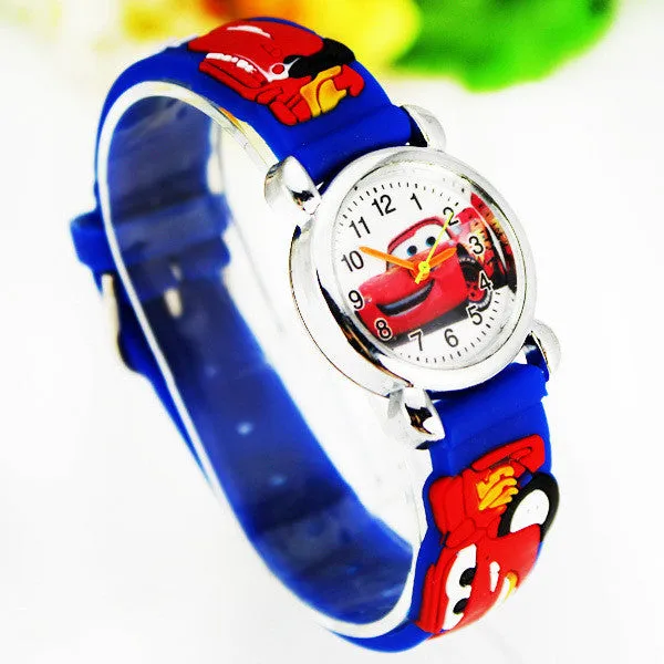 Cute Cartoon Car 3D Child Watches Cartoon Children Watch Quartz Wrist Watch Christmas Gift