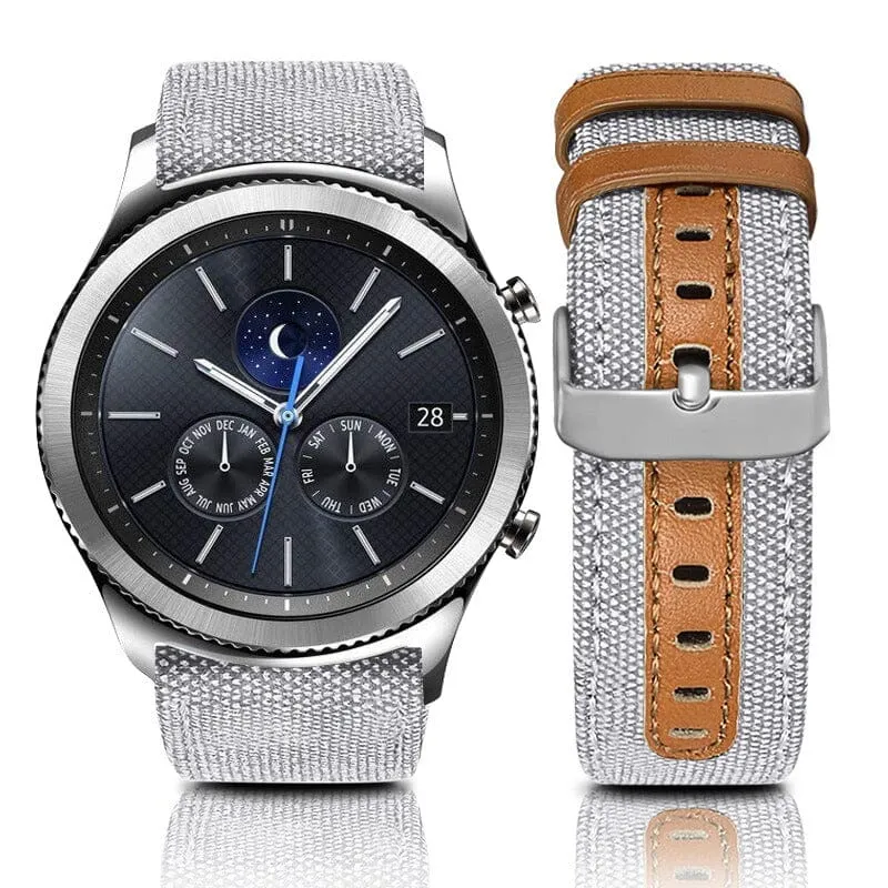 Denim & Leather Watch Straps Compatible with the T92 Smartwatch