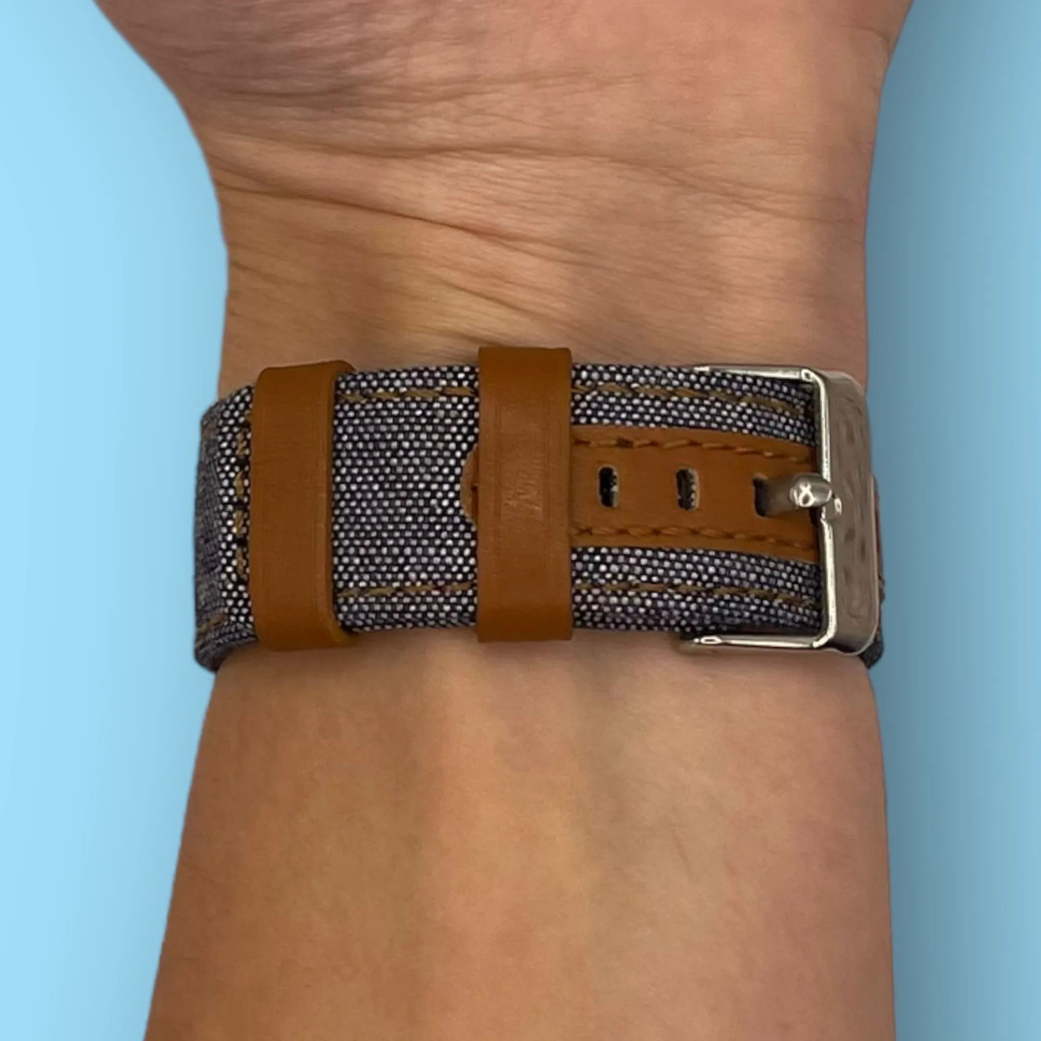 Denim & Leather Watch Straps Compatible with the T92 Smartwatch