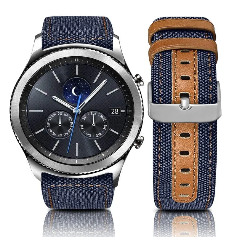 Denim & Leather Watch Straps Compatible with the T92 Smartwatch