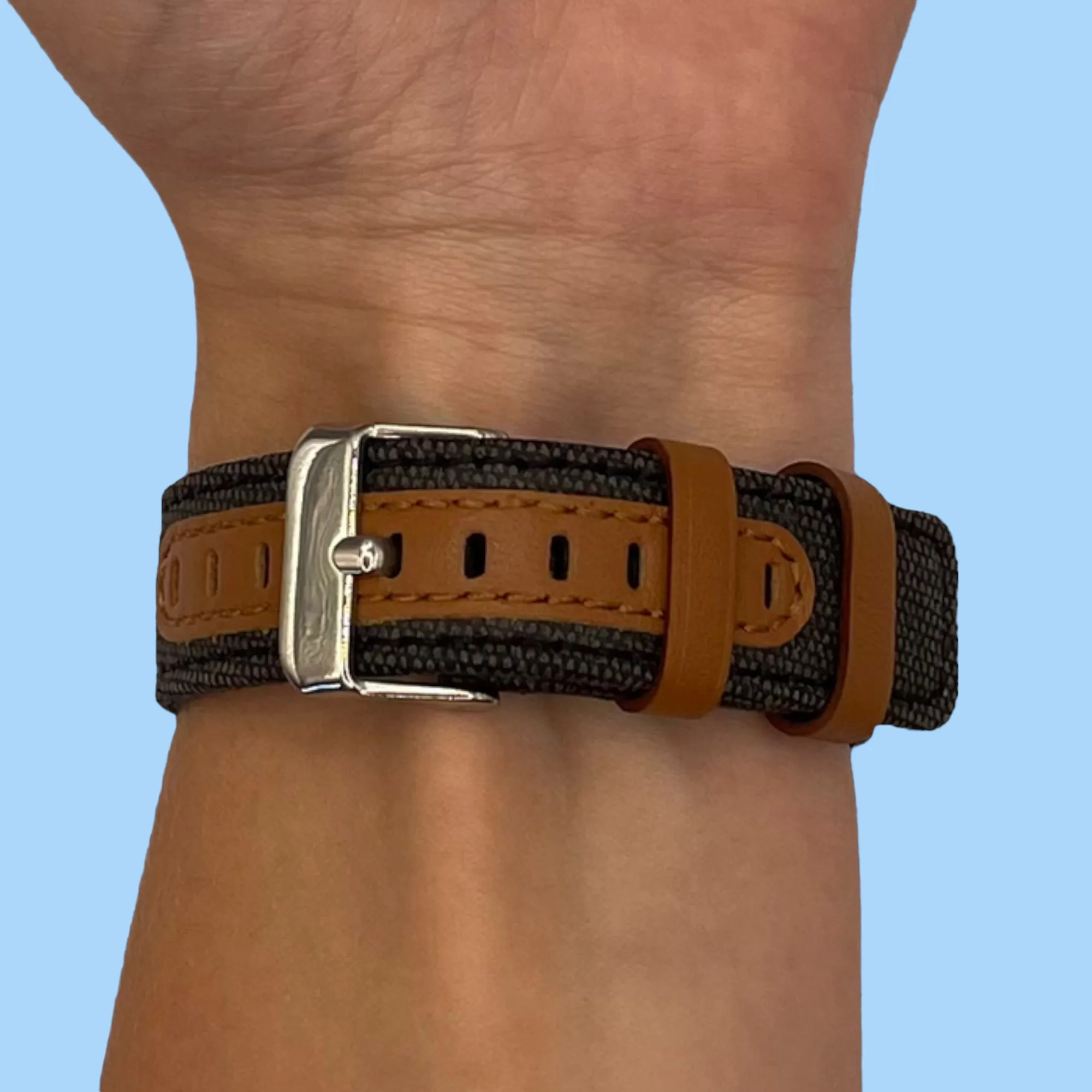 Denim & Leather Watch Straps Compatible with the T92 Smartwatch