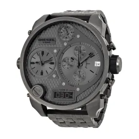 Diesel Badass Oversized Gray Dial Gunmetal PVD Men's Watch DZ7247