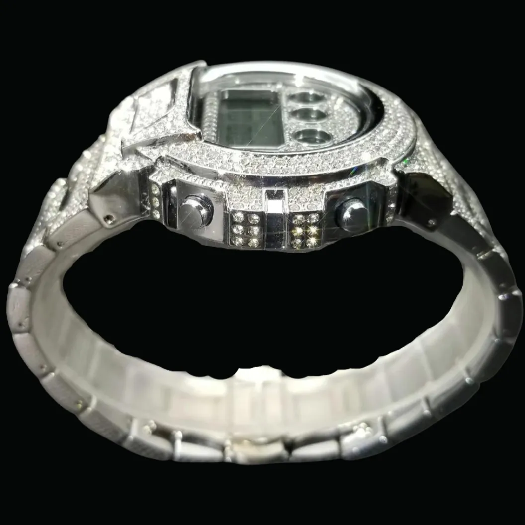 Digital Led Waterproof Chronograph Iced Out Diamond Watch