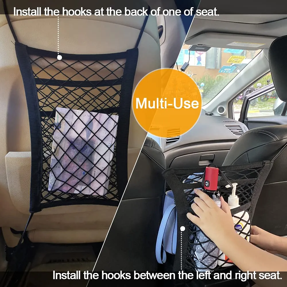 Dog Car Net Barrier with Auto Safety Mesh Organizer