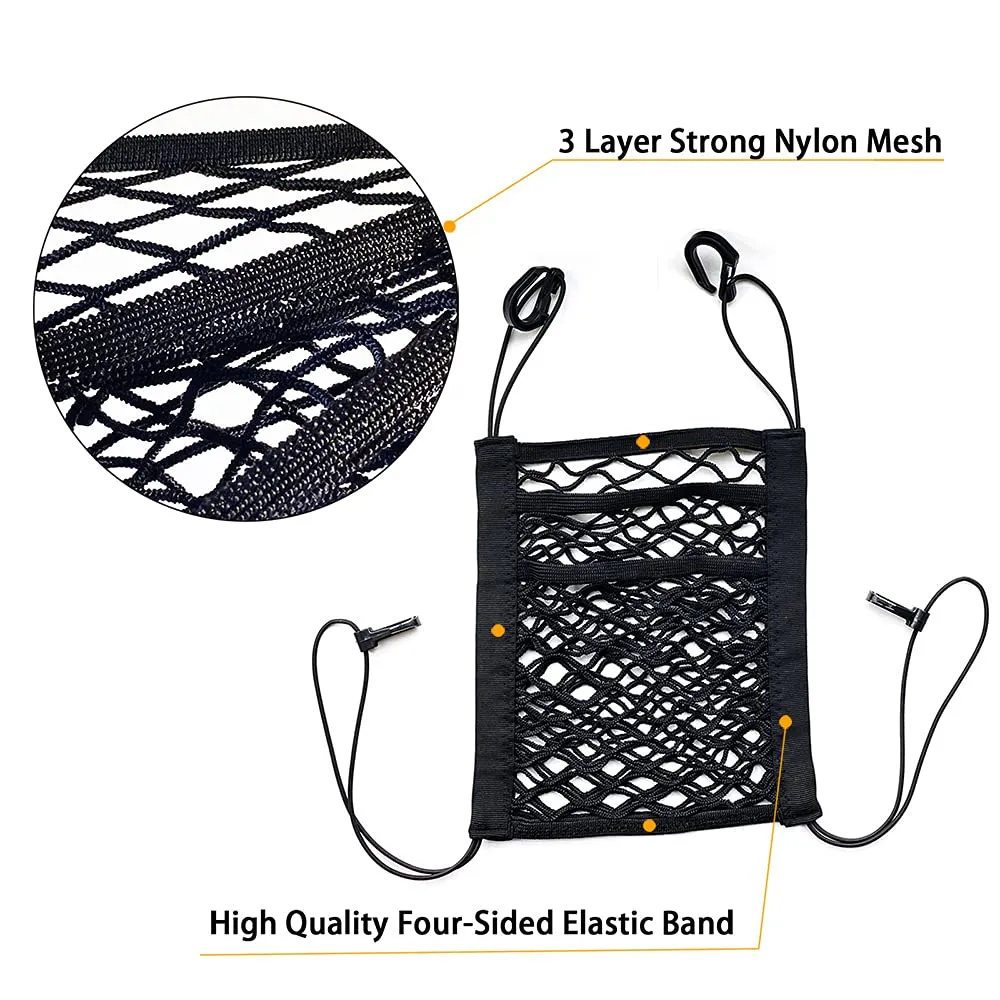 Dog Car Net Barrier with Auto Safety Mesh Organizer