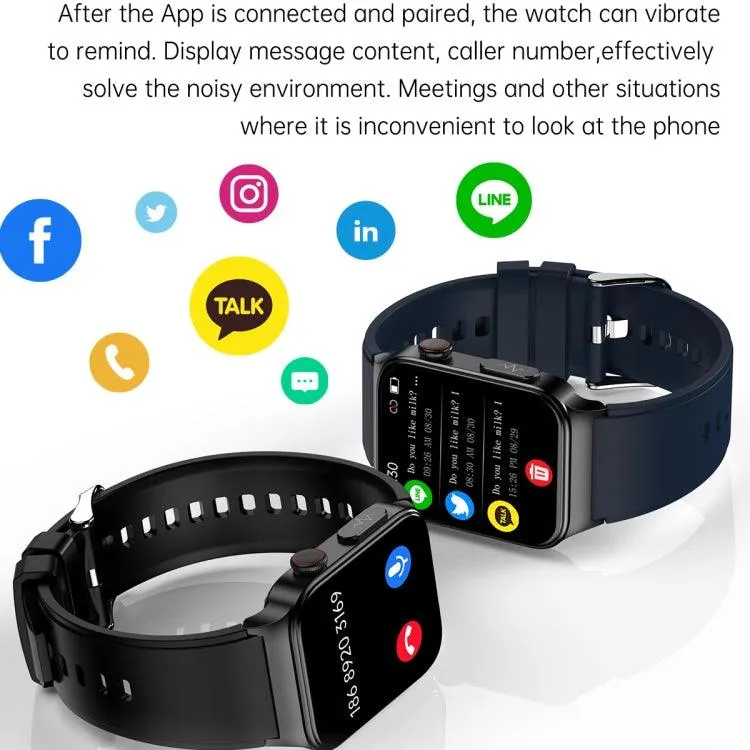 E500 Smartwatch with 1.83" HD Display, ECG Monitoring, and Non-Invasive Blood Sugar Tracking