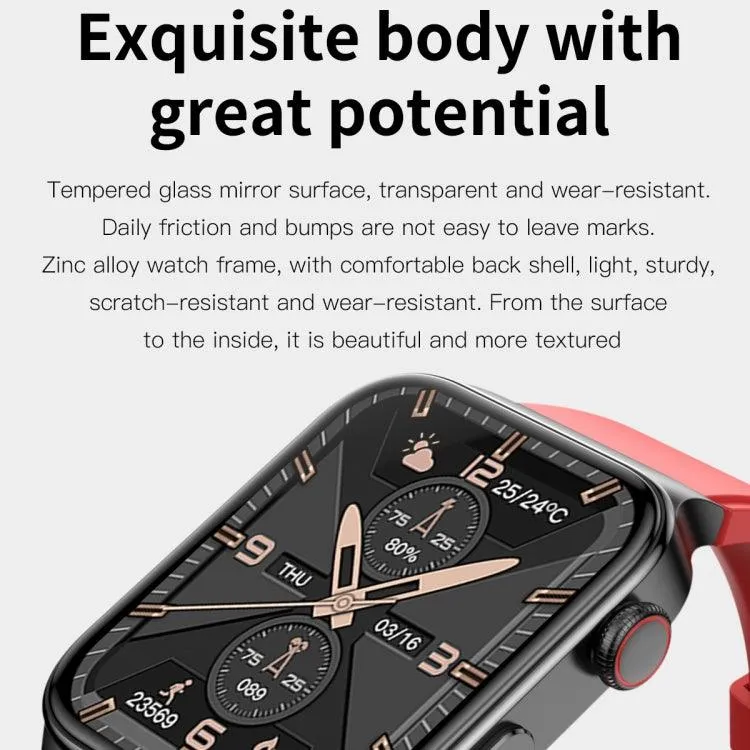 E500 Smartwatch with 1.83" HD Display, ECG Monitoring, and Non-Invasive Blood Sugar Tracking