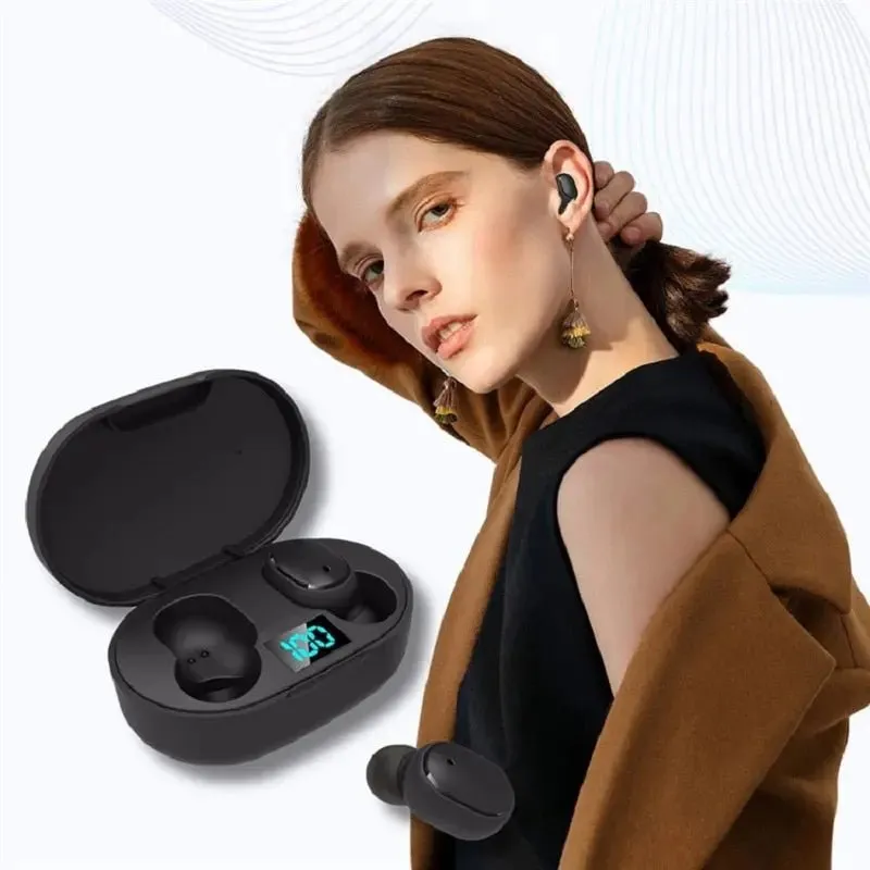 E6s Smart Digital Display Bluetooth Headset - Wireless Mini In-Ear Earbuds