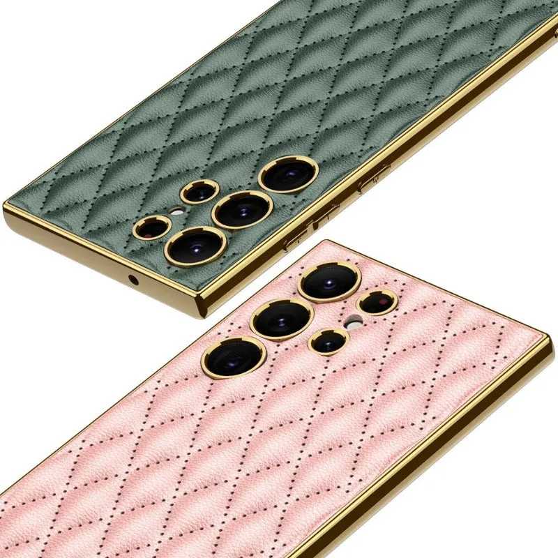 Elegant Electroplated Plain Leather Soft Silicone Shockproof Phone Case For Samsung Galaxy S23