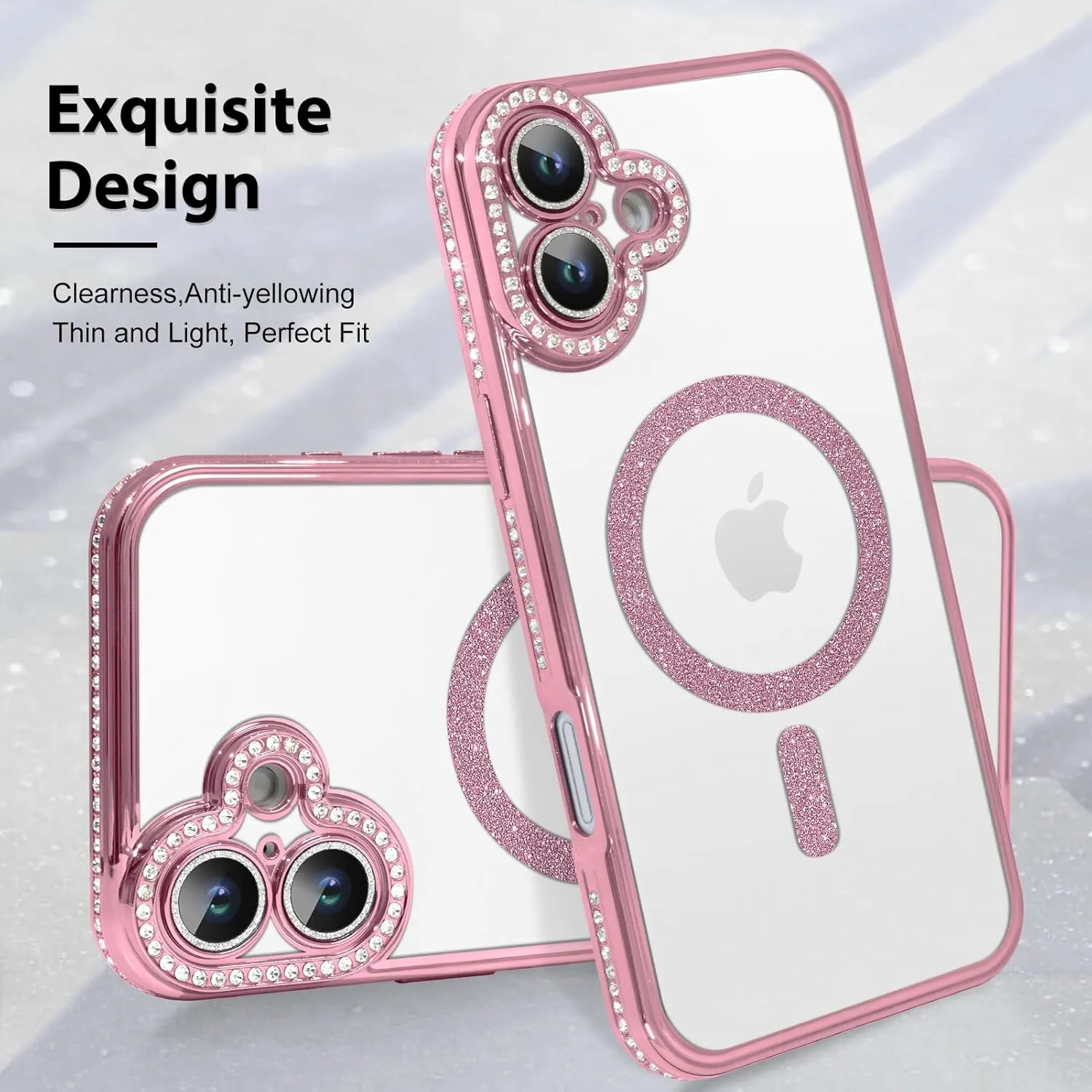 Entronix Apple iPhone 16 [Magnetic-Compatible] Case - Rhinestone DIamonds,