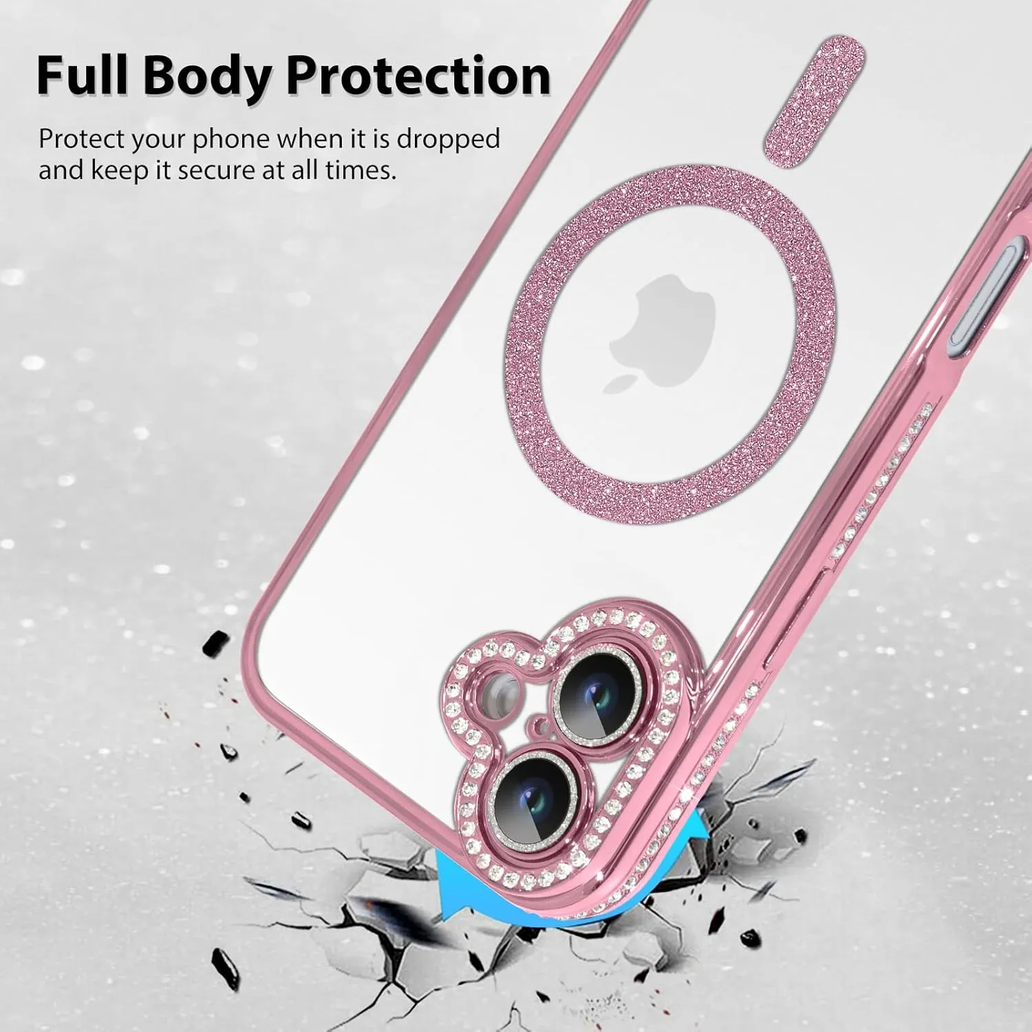 Entronix Apple iPhone 16 [Magnetic-Compatible] Case - Rhinestone DIamonds,