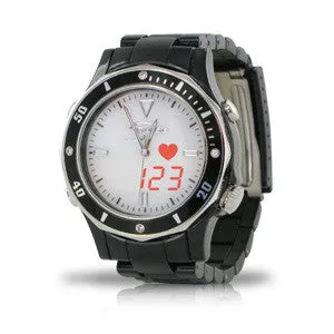 Fashion S-Pulse Heart Rate & Dual Time Zone Watch with Large LED Readout