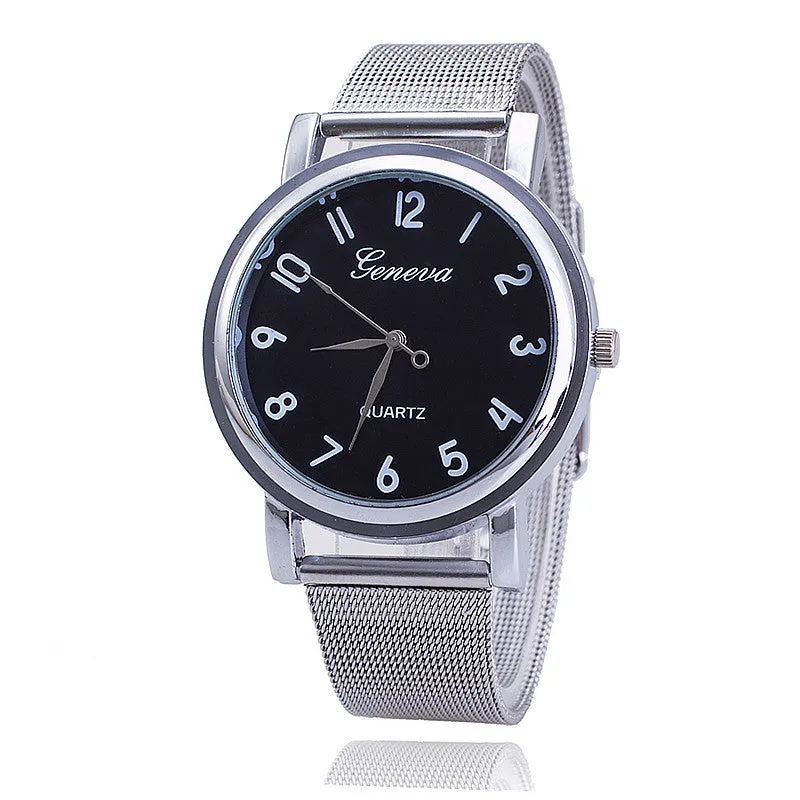 Fashion Women Watch Relogio Feminino Silver Band Geneva Watch Ladies Quarzt Watch