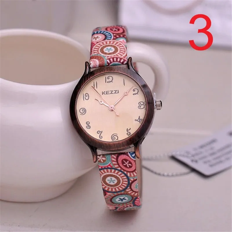 Fashion Women Wristwatch Genuine Leather strap Analog Display Quartz Casual Watch