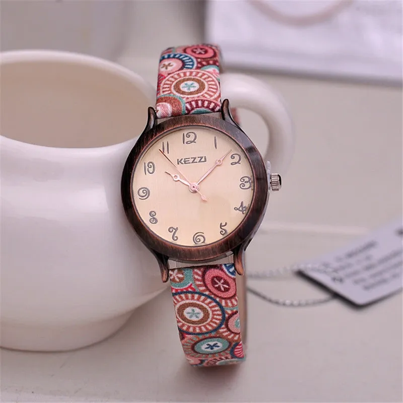 Fashion Women Wristwatch Genuine Leather strap Analog Display Quartz Casual Watch