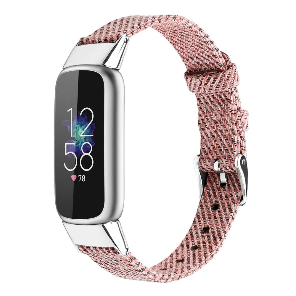 Fitbit Luxe canvas watch strap - Pink / Size: S