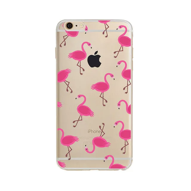 Flamingo Case For Samsung Galaxy S4 S5 S6 S7 Edge S8 Plus A3 A5 2016 2015 2017 J1 J2 J3 J5 J7 Transparent Silicone Fundas