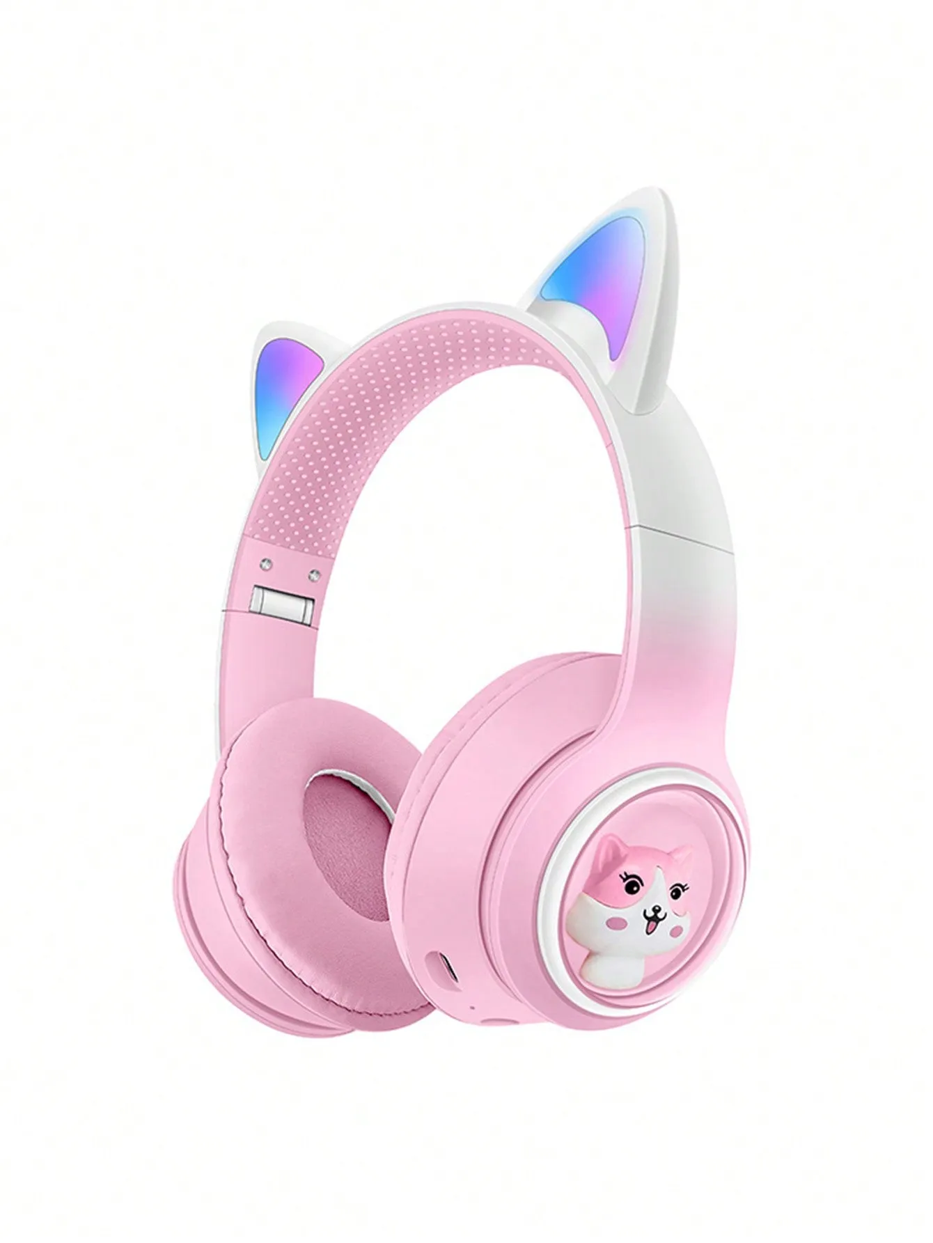 Flashing RGB Lighting Effects Cat Ears Wireless Headphones Long Lasting Colorful Wireless Headphones