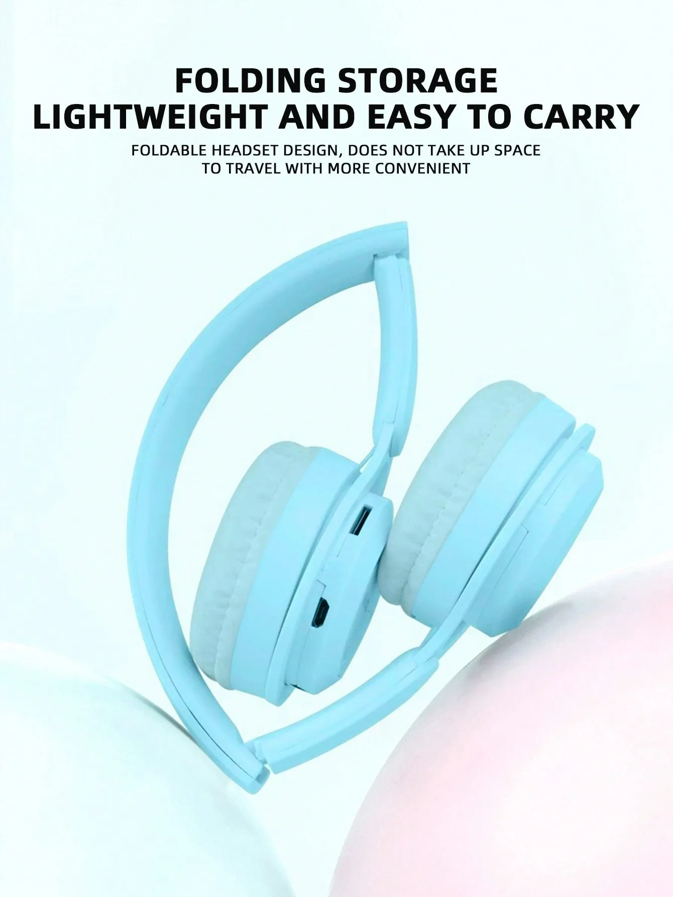 Flashing RGB Lighting Effects Cat Ears Wireless Headphones Long Lasting Colorful Wireless Headphones