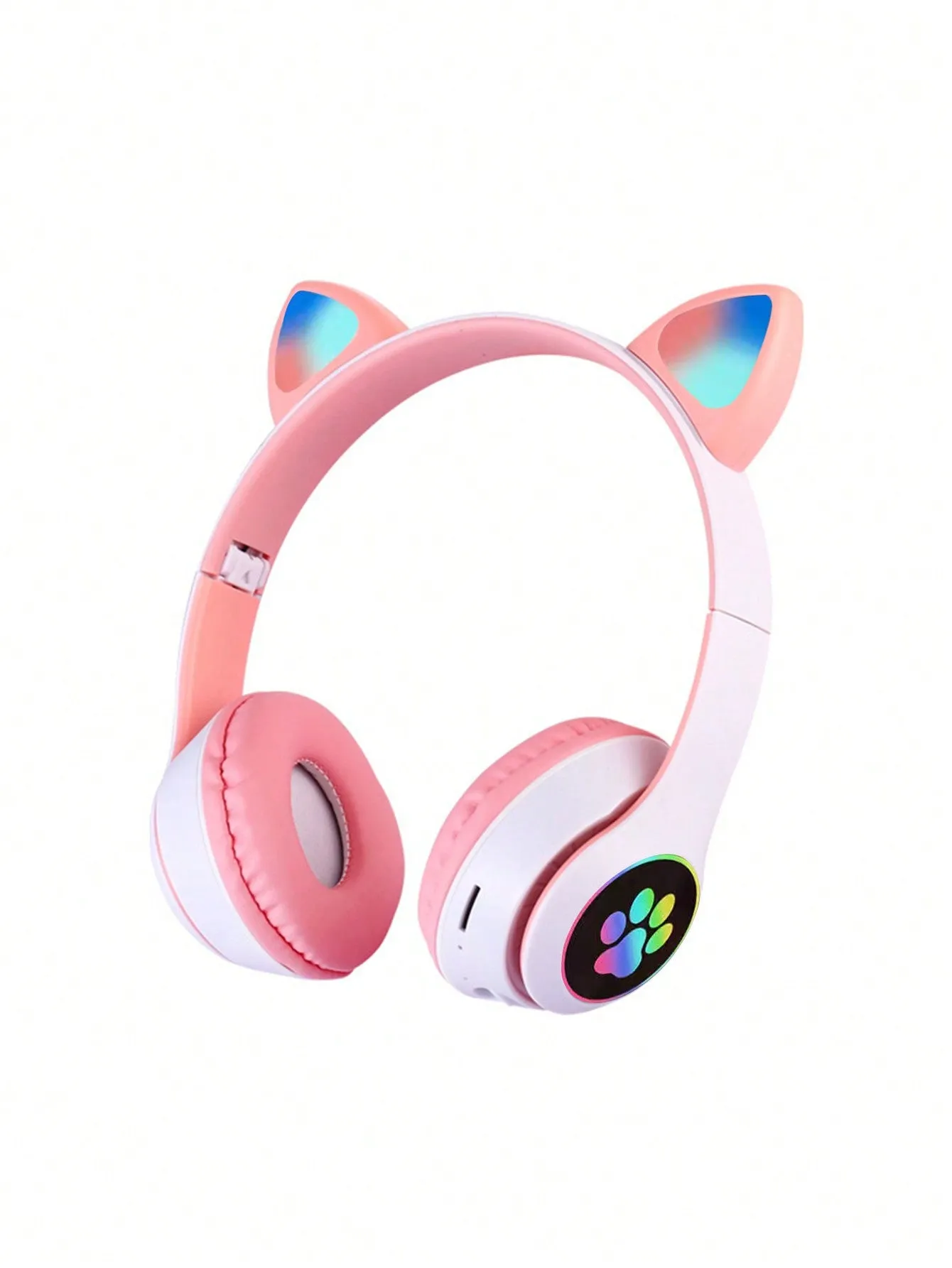 Flashing RGB Lighting Effects Cat Ears Wireless Headphones Long Lasting Colorful Wireless Headphones