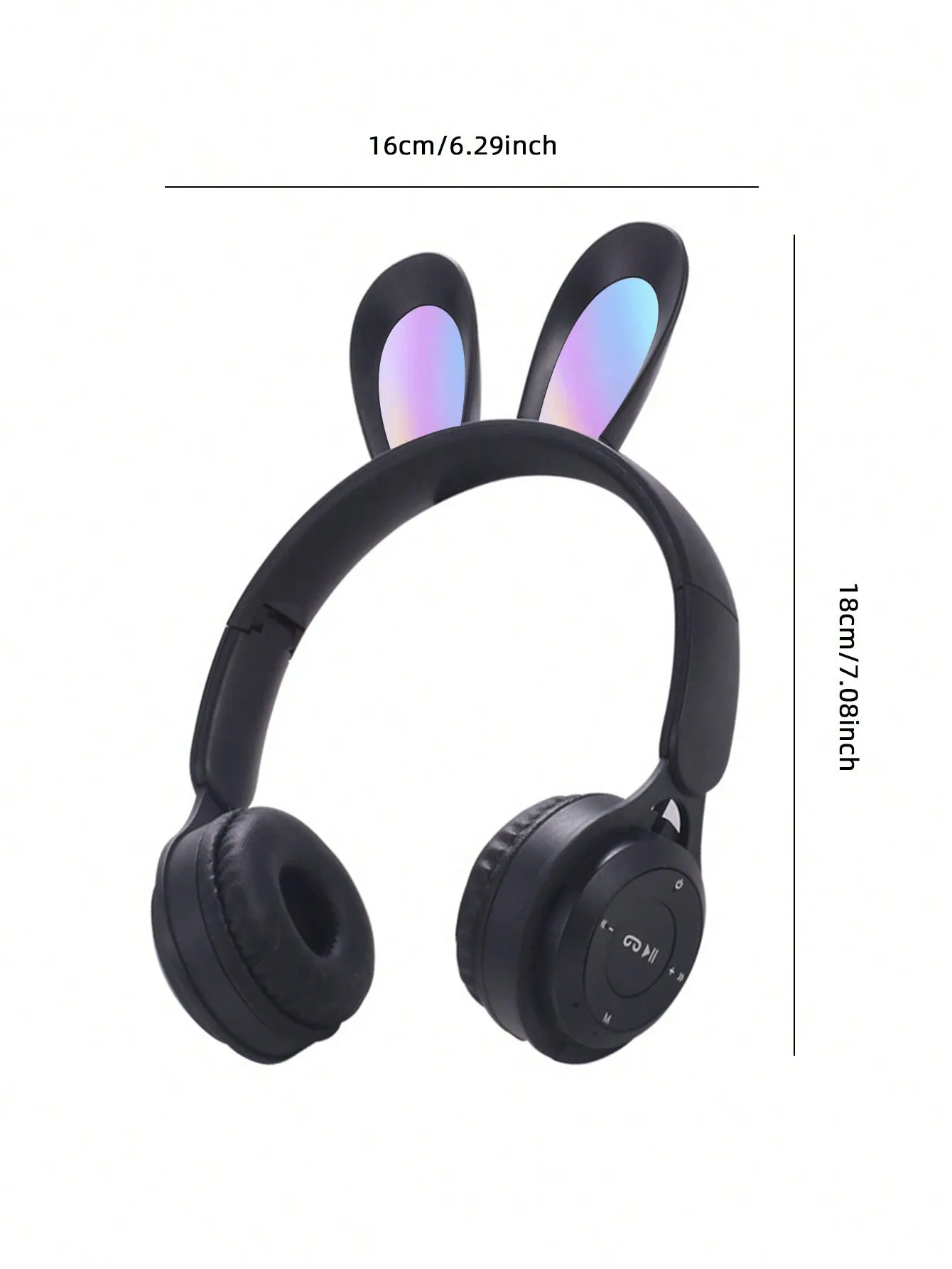 Flashing RGB Lighting Effects Cat Ears Wireless Headphones Long Lasting Colorful Wireless Headphones