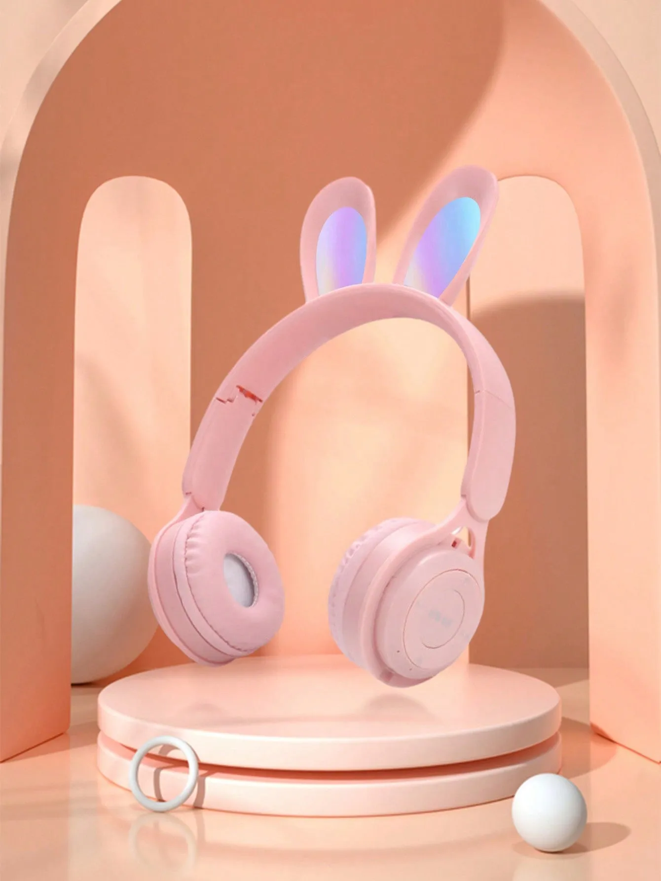 Flashing RGB Lighting Effects Cat Ears Wireless Headphones Long Lasting Colorful Wireless Headphones